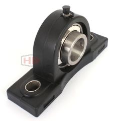 SS-UCPPL206 - 30mm Shaft Black Thermoplastic Housing, Stainless Steel Bearing