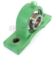 SS-UCPPL211-32 - 2" Shaft Green Thermoplastic Housing, Stainless Steel Bearing