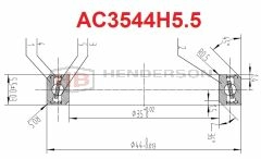 Bicycle Headset bearing AC3544H5.5 - 35x44x5.5mm - 36°x 45° Deg