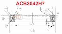 Bicycle Headset bearing ACB3042H7- 30x42x7mm - 45°x 45° Deg