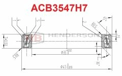 Bicycle Headset bearing ACB3547H7- 35x47x7mm - 36°x 45° Deg