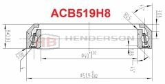 Bicycle Headset bearing ACB519H8 - 40x51.9x8mm - 45°x 45° Deg