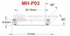 Bicycle Headset Bearing MP-P03 30.15x41x6.5mm 45°x45° Degree
