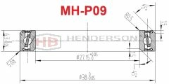 Bicycle Headset bearing MH-P09 -  27.15x38x6.3mm - 45°x 45° Deg
