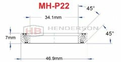 Bicycle Headset Bearing MH-P22 34.1x46.9x7mm 45°x45° Degree