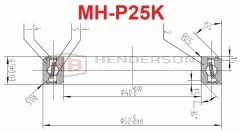 Bicycle Headset bearing MH-P25K - 40x52x6.5mm - 36°x 45° Deg