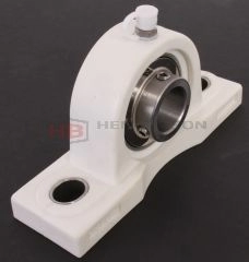 SS-UCPPL204 - 20mm Shaft White Thermoplastic Housing, Stainless Steel Bearing